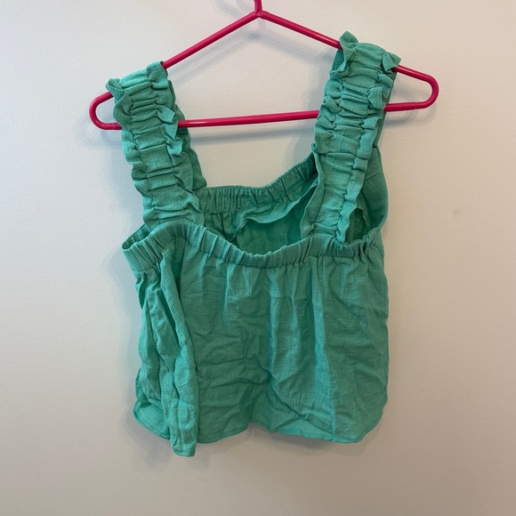 Green Ruffled Tank Top - Picture 2 of 3